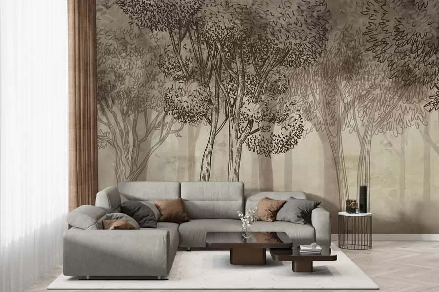 Fototapete Üppig belaubte Bäume w04251