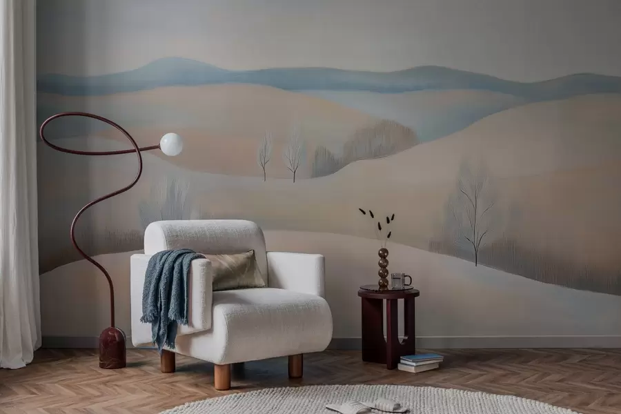 Fototapete landschaft im Stil einer Pastellzeichnung w04077