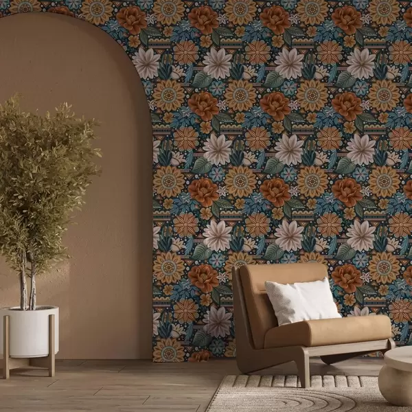 Tapet i boho-stil til væggen