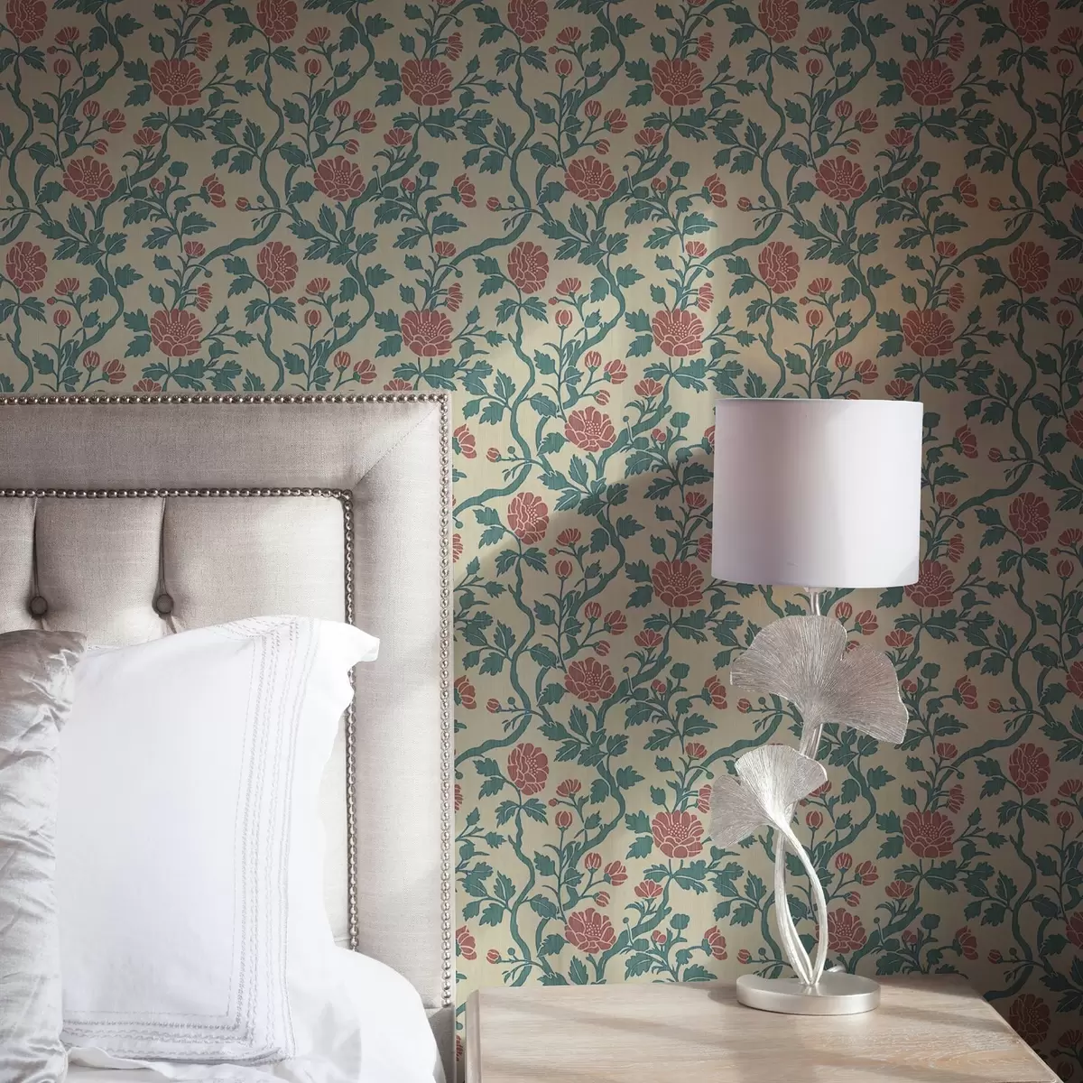 Baggrund Dekorative lyserøde blomster på en beige baggrund a00414