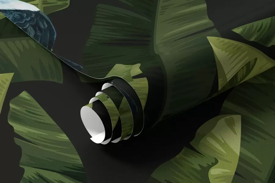 Murale Toucan dans les feuilles tropicales a00415