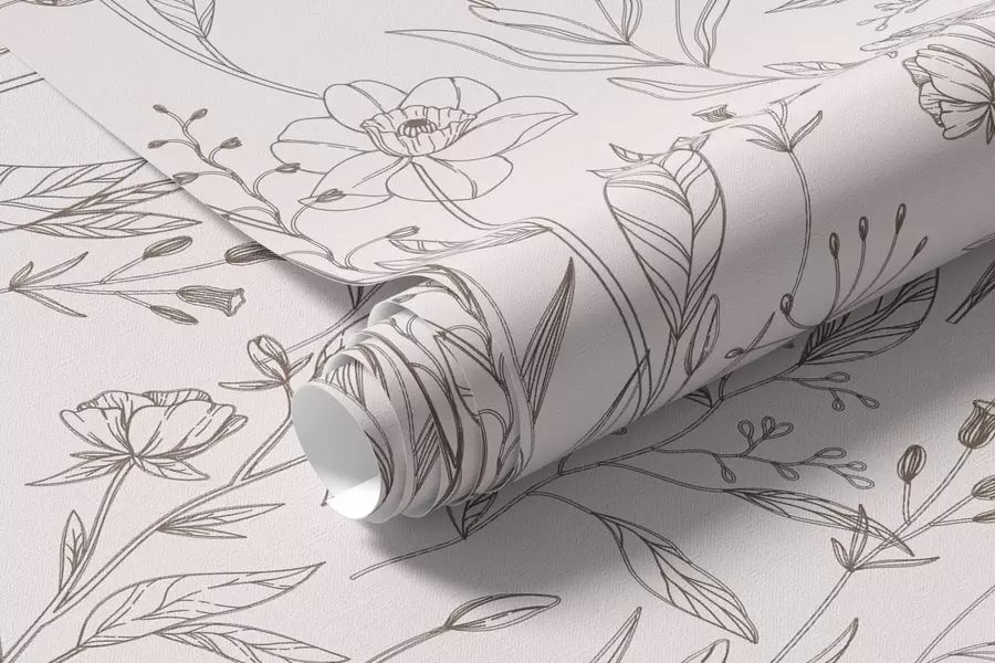 Murale Fleurs sauvages minimalistes