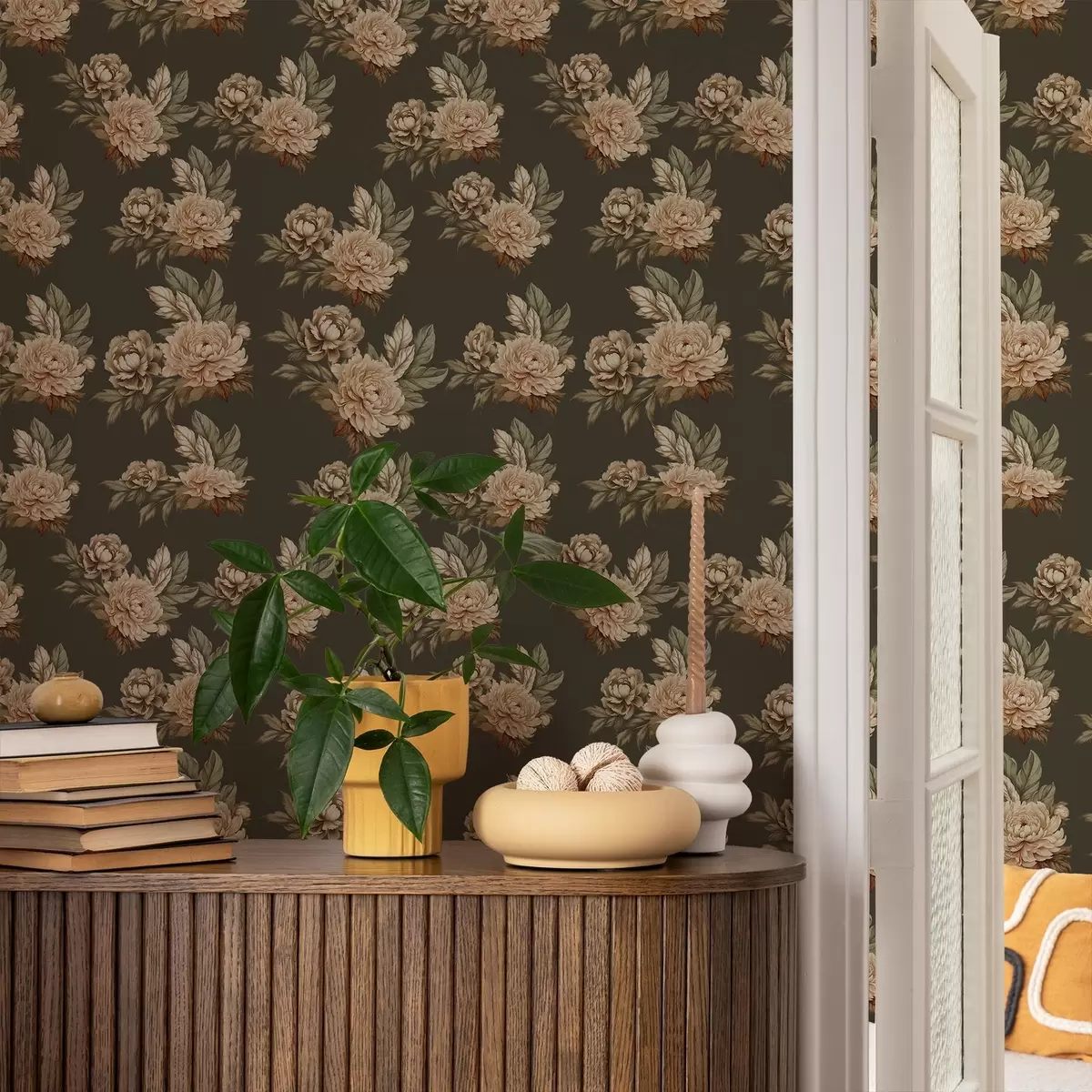 Papier peint Roses rétro a00419