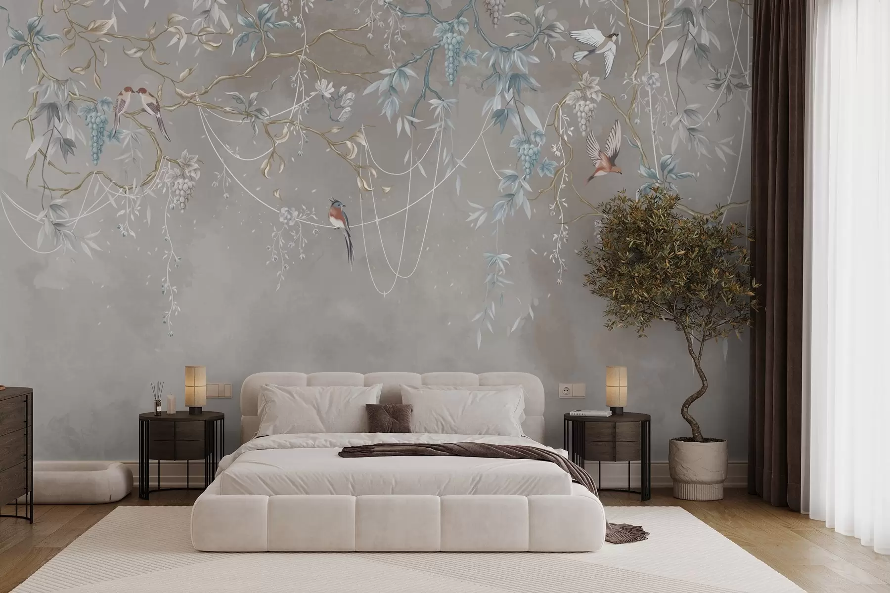 fototapeter Samme emne, men med blå druer w04302v1