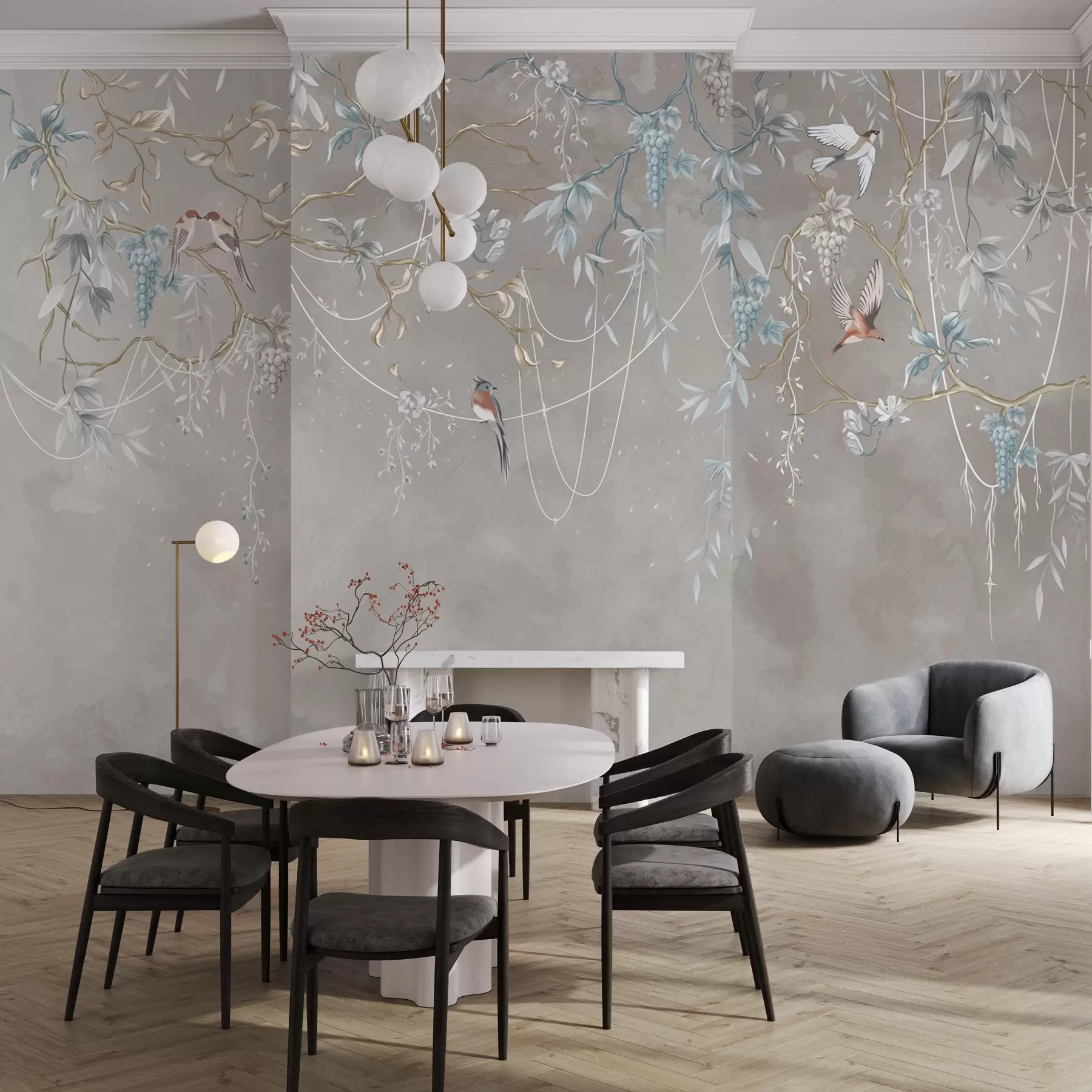 fototapeter Samme emne, men med blå druer w04302v1