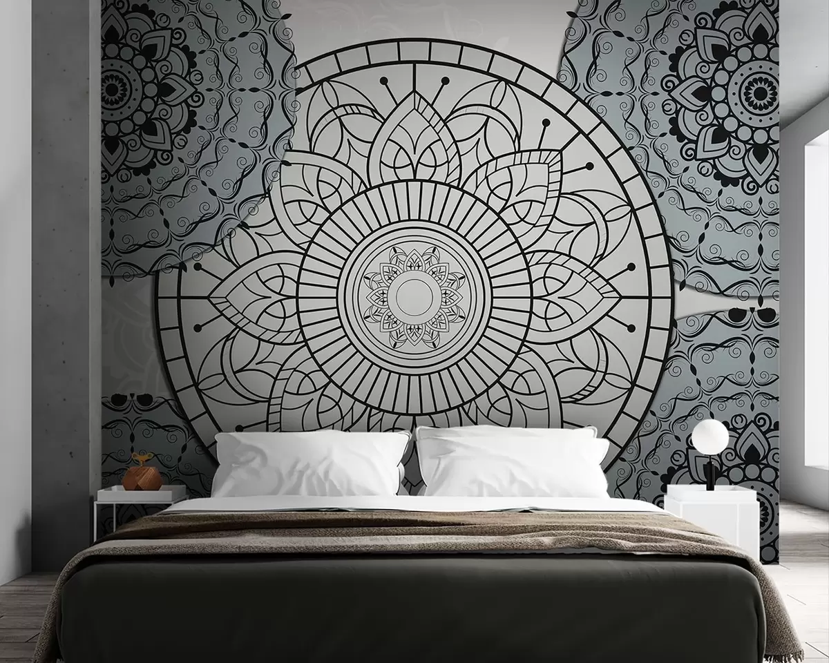 Murale Mandala en tons clairs w09182