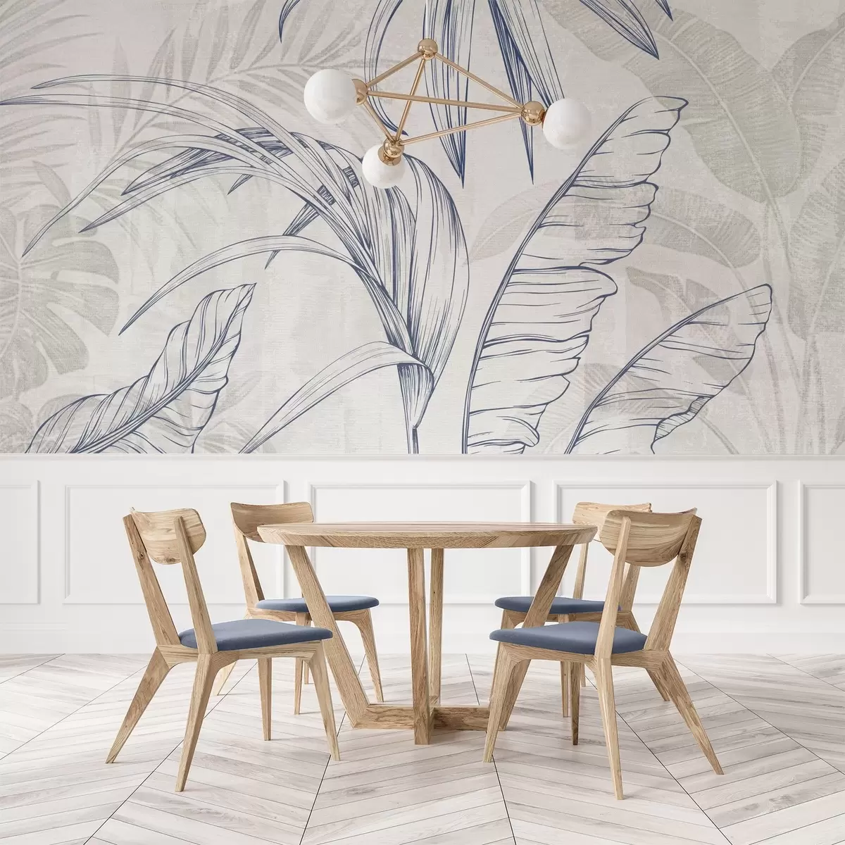 fototapeter Blade på baggrund med imiteret sløring og tekstur w04362v1