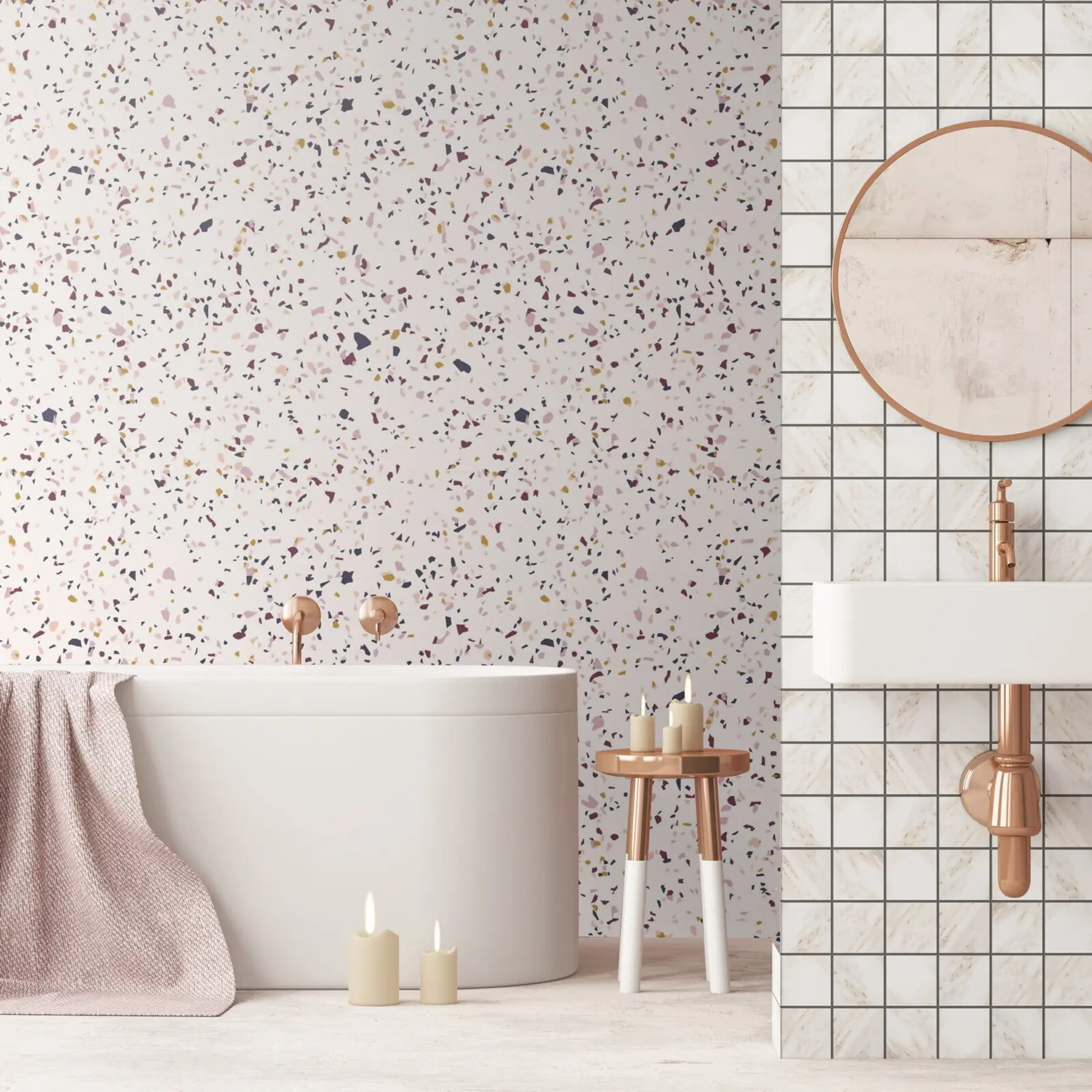 Fototapete Farbkrümeleffekt im Boho-Stil u71766