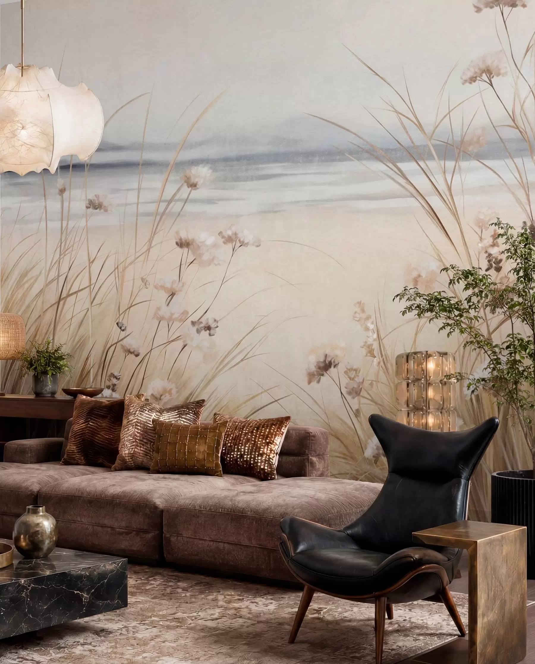 Murale Fleurs sauvages du rivage w09298