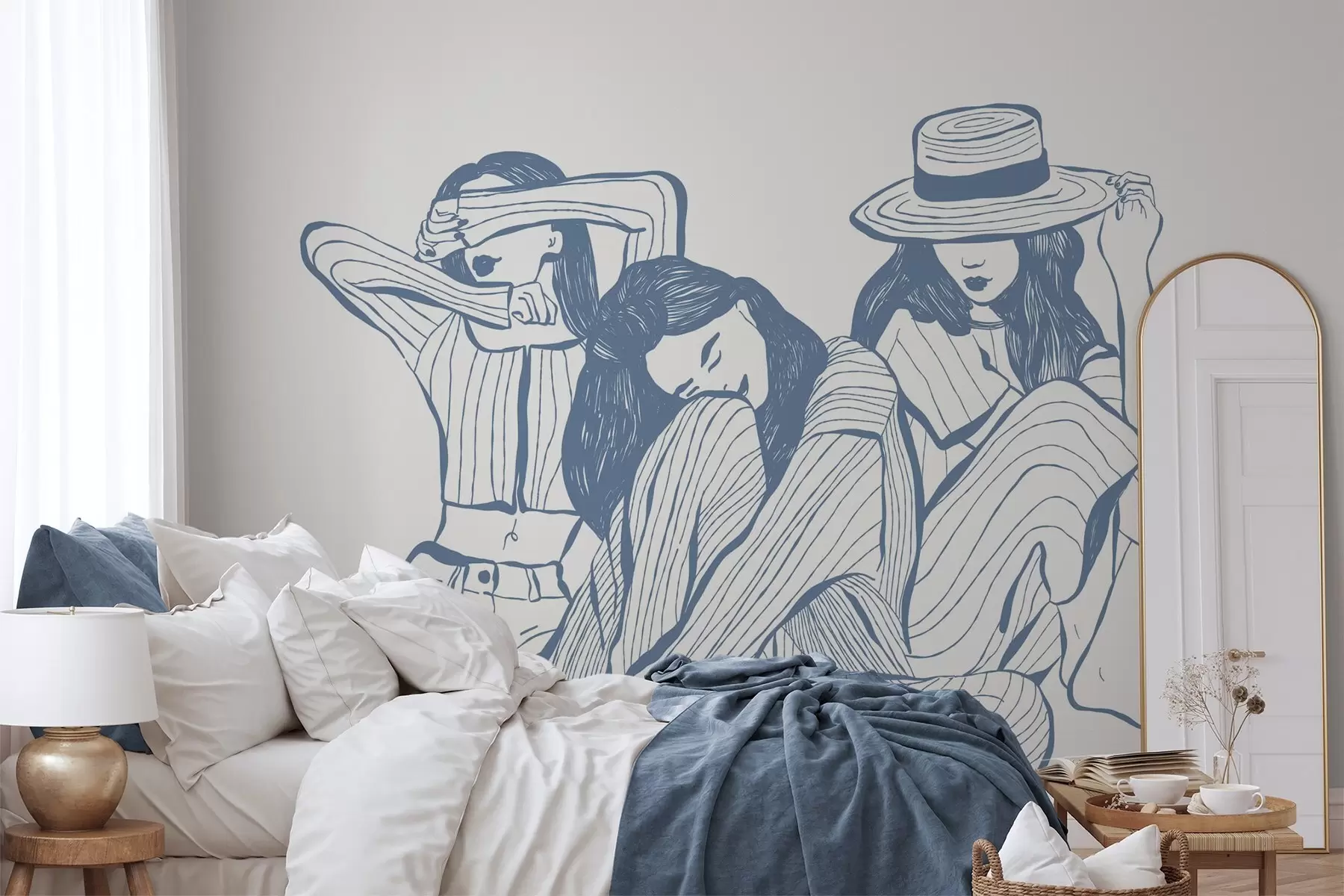 fototapeter Piger i blå nuancer w04384v1