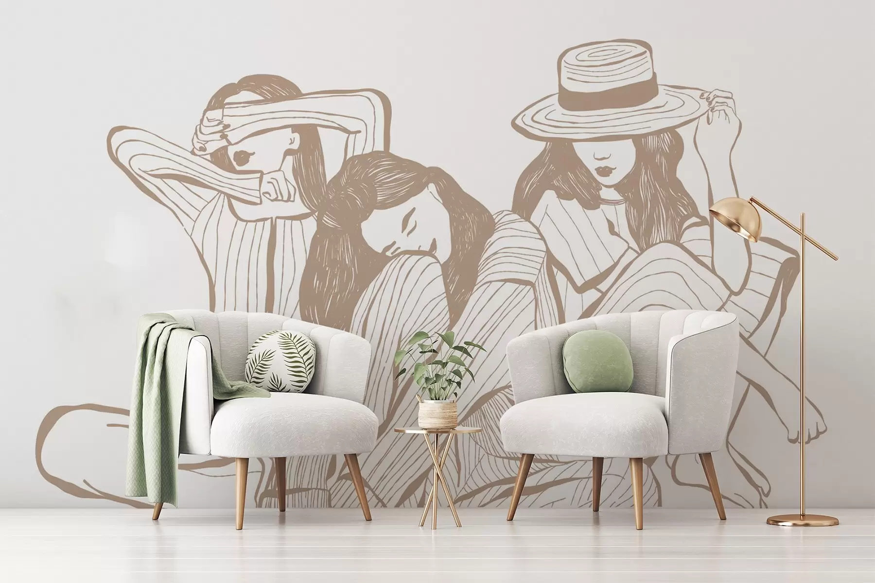 Murale Teintes de beige pour les filles w04384v2