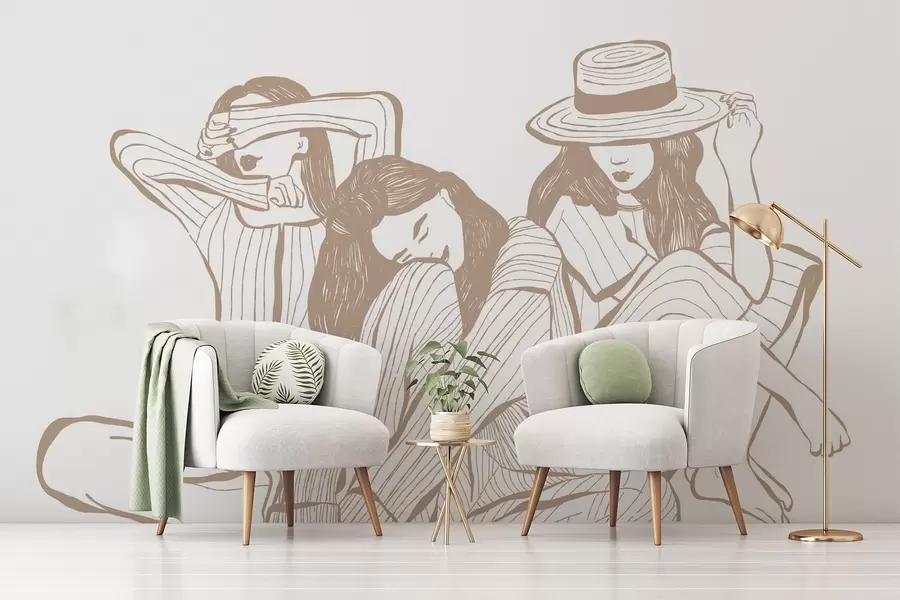 Fototapeter Piger med nuancer af beige w04384v2 køb DK - Uwalls.dk fototapeter Piger med nuancer af beige w04384v2