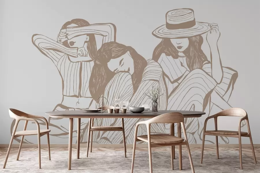 Murale Teintes de beige pour les filles w04384v2