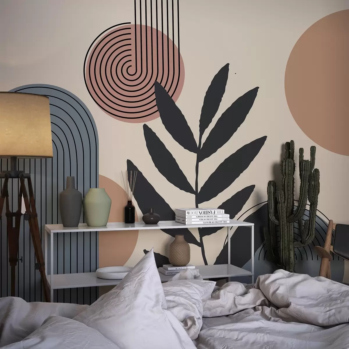 Murale Feuilles géométriques w04385