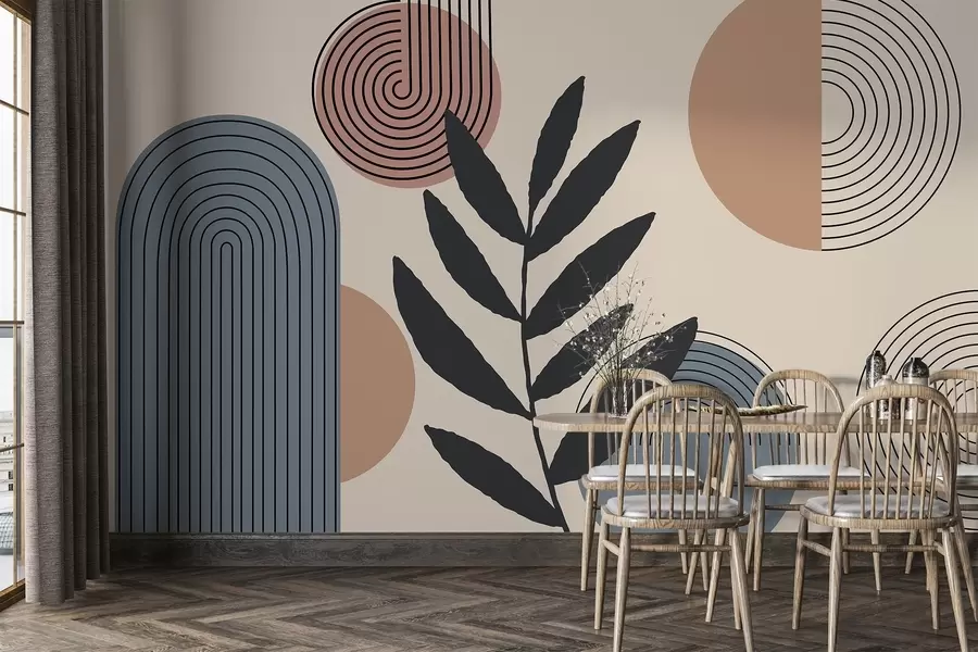 Murale Feuilles géométriques w04385