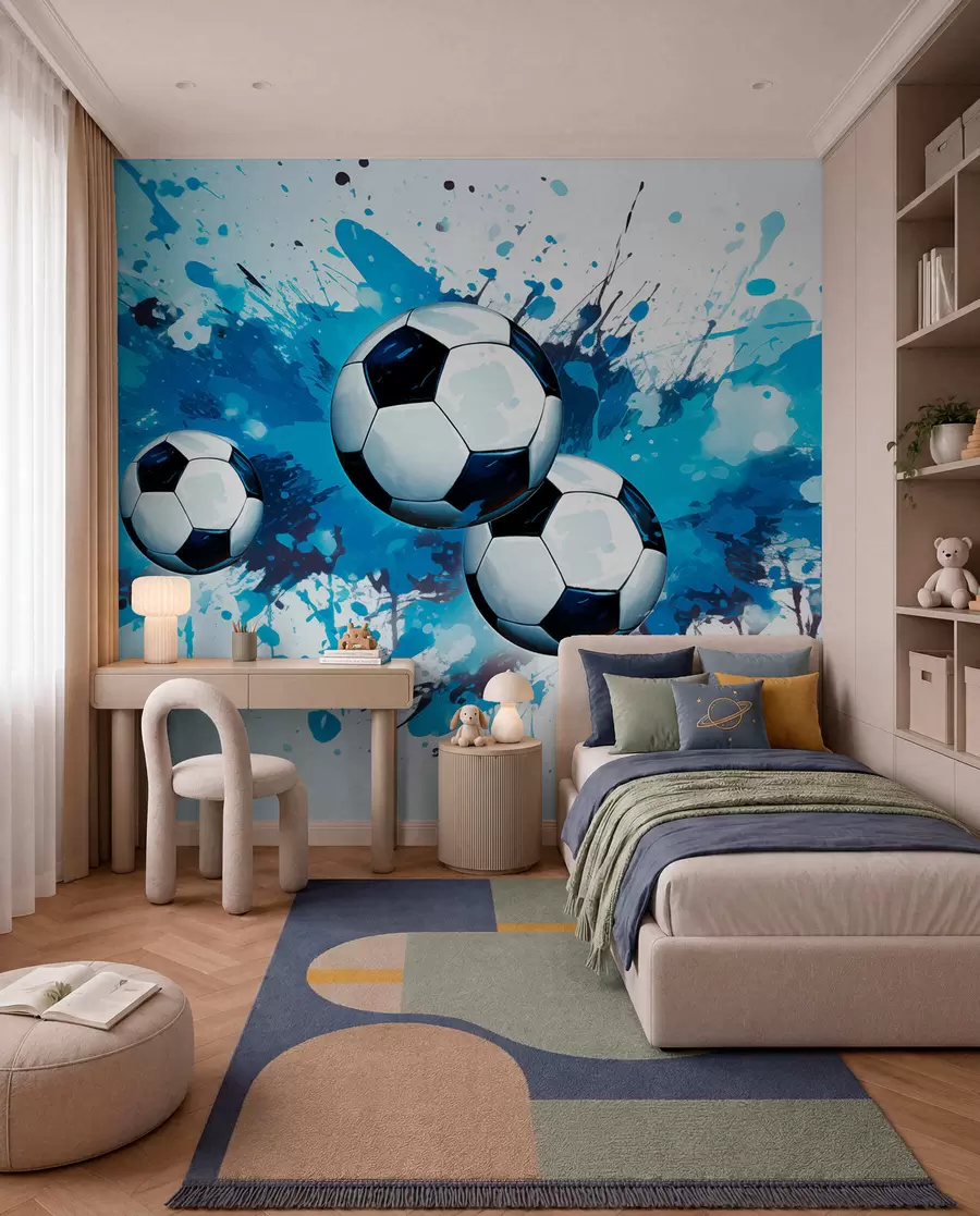 Murale Ballons de football w04373