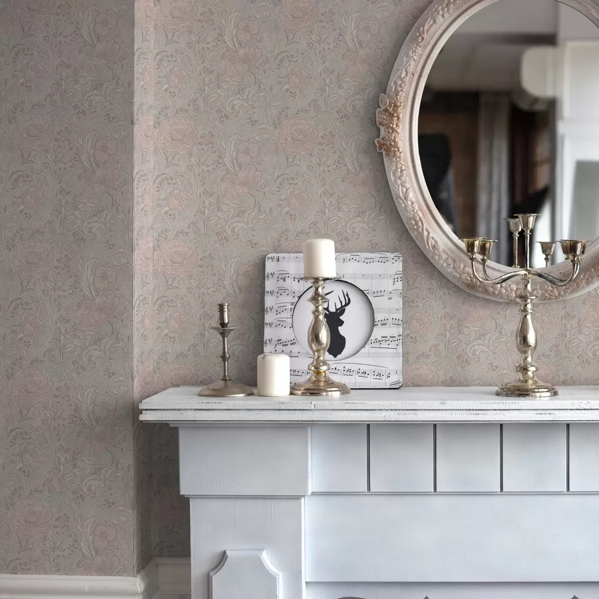 Baggrund Bløde pastelblomster i art nouveau-stil a00394