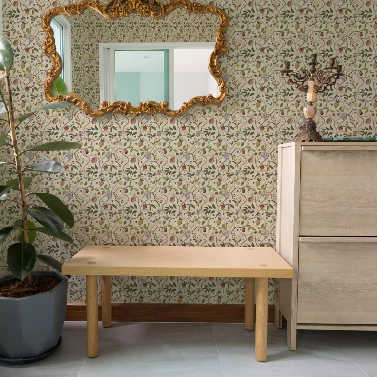 Baggrund Frugtmønster med bær, grene og blomster a00428