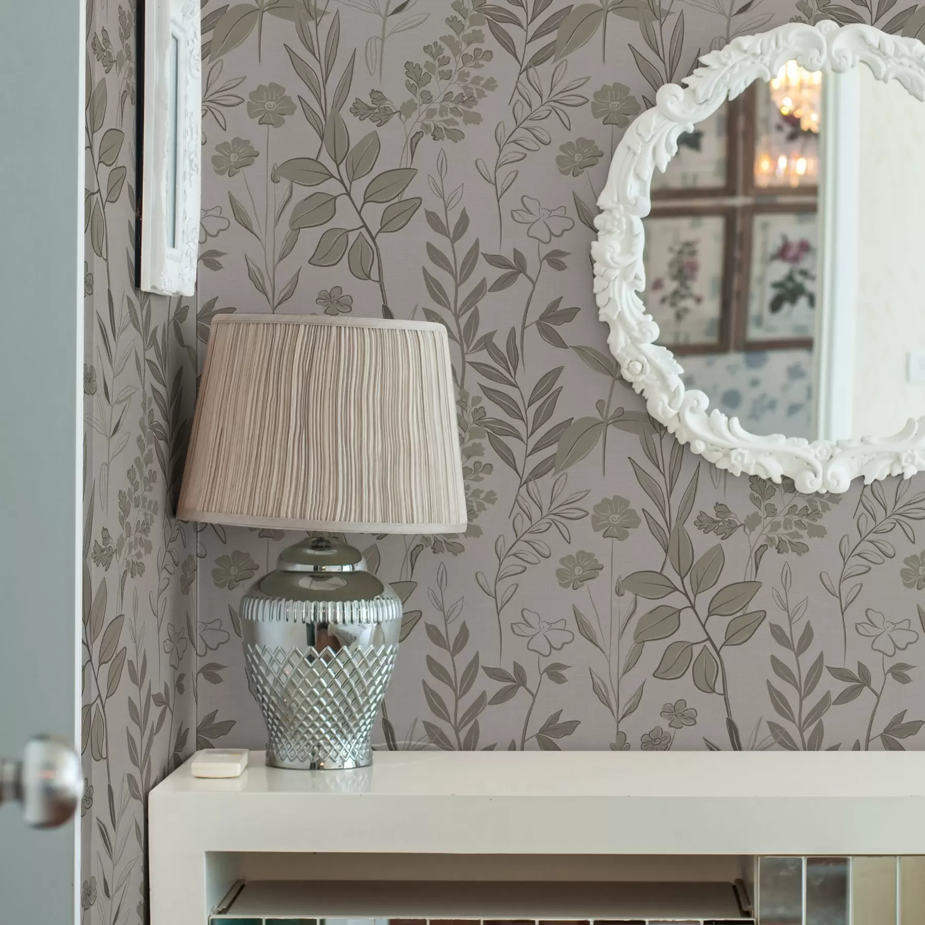 Murale Esquisse de fleurs sauvages dans des tons naturels a00432