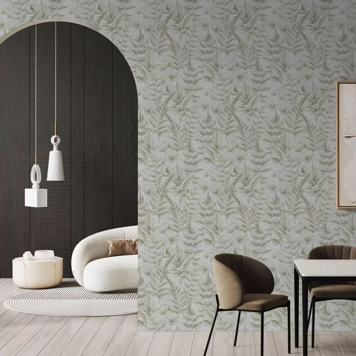 Baggrund Bløde pastelblade i botanisk akvarelstil a00437