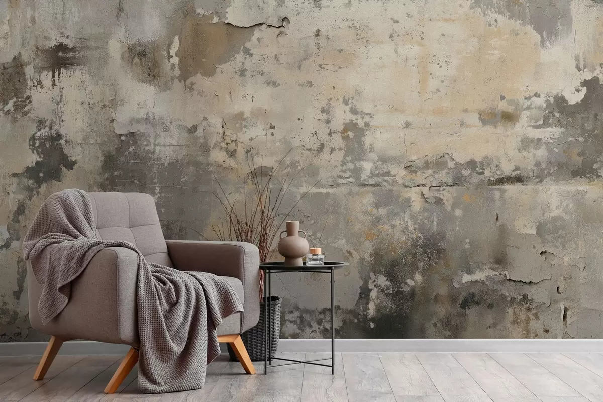 Murale imitation d'un mur ancien texturé w04311