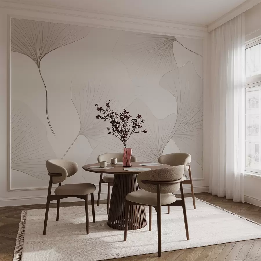 fototapeter Gennemsigtige ginkgoblade w04433v1