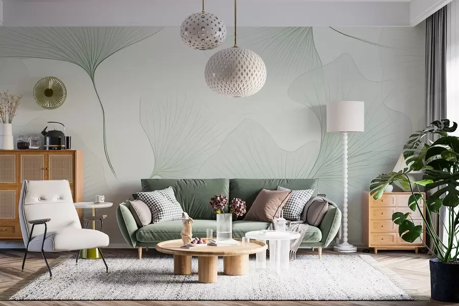 fototapeter Gennemsigtige ginkgoblade w04433v2