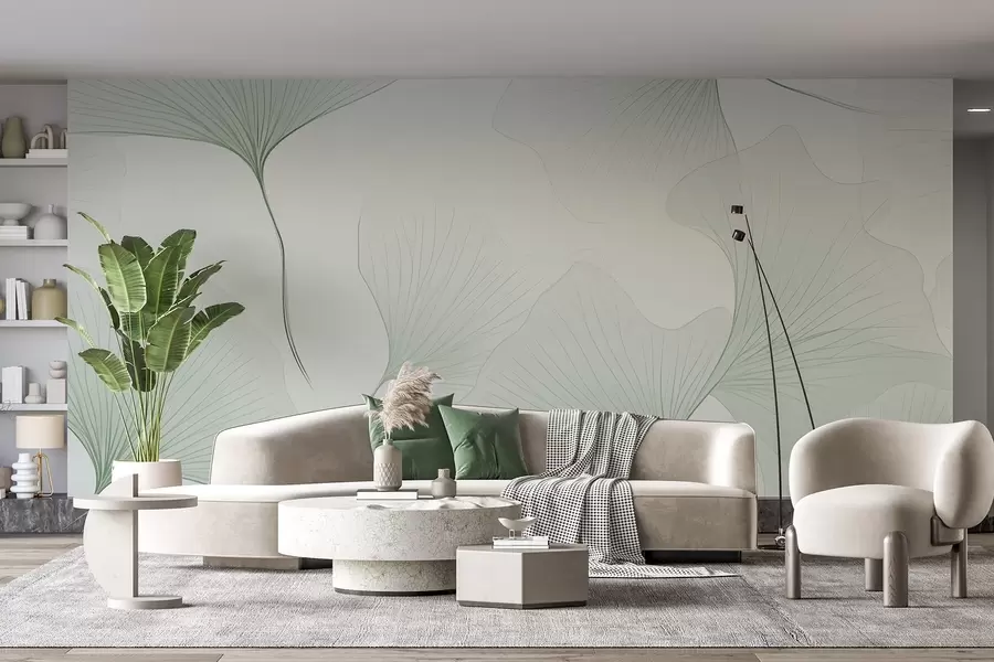 Fototapete Transparente Ginkgoblätter w04433v2