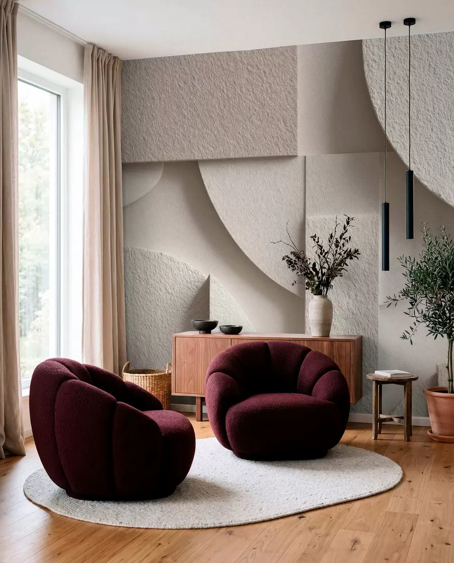 fototapeter Abstrakt komposition af beige geometriske former w04395