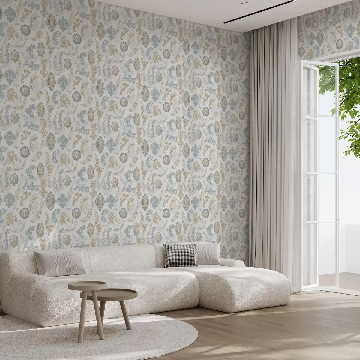 Baggrund Klassisk ornament med medaljoner og mønstre a00319