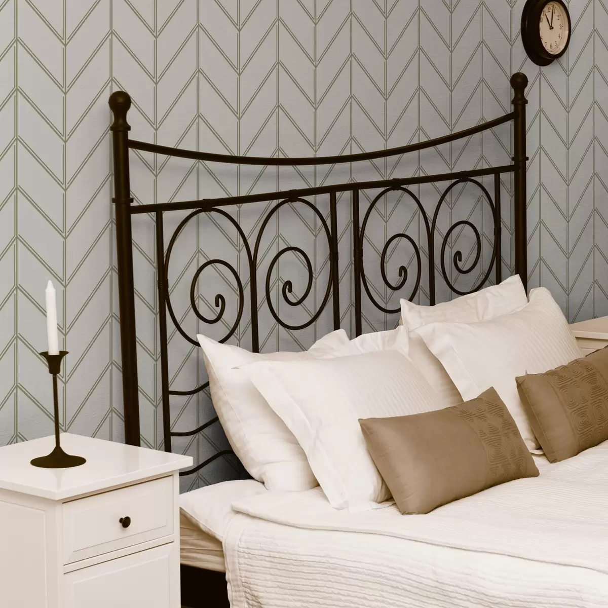 Papier peint Géométrie en forme de sapin avec des lignes doubles a00488