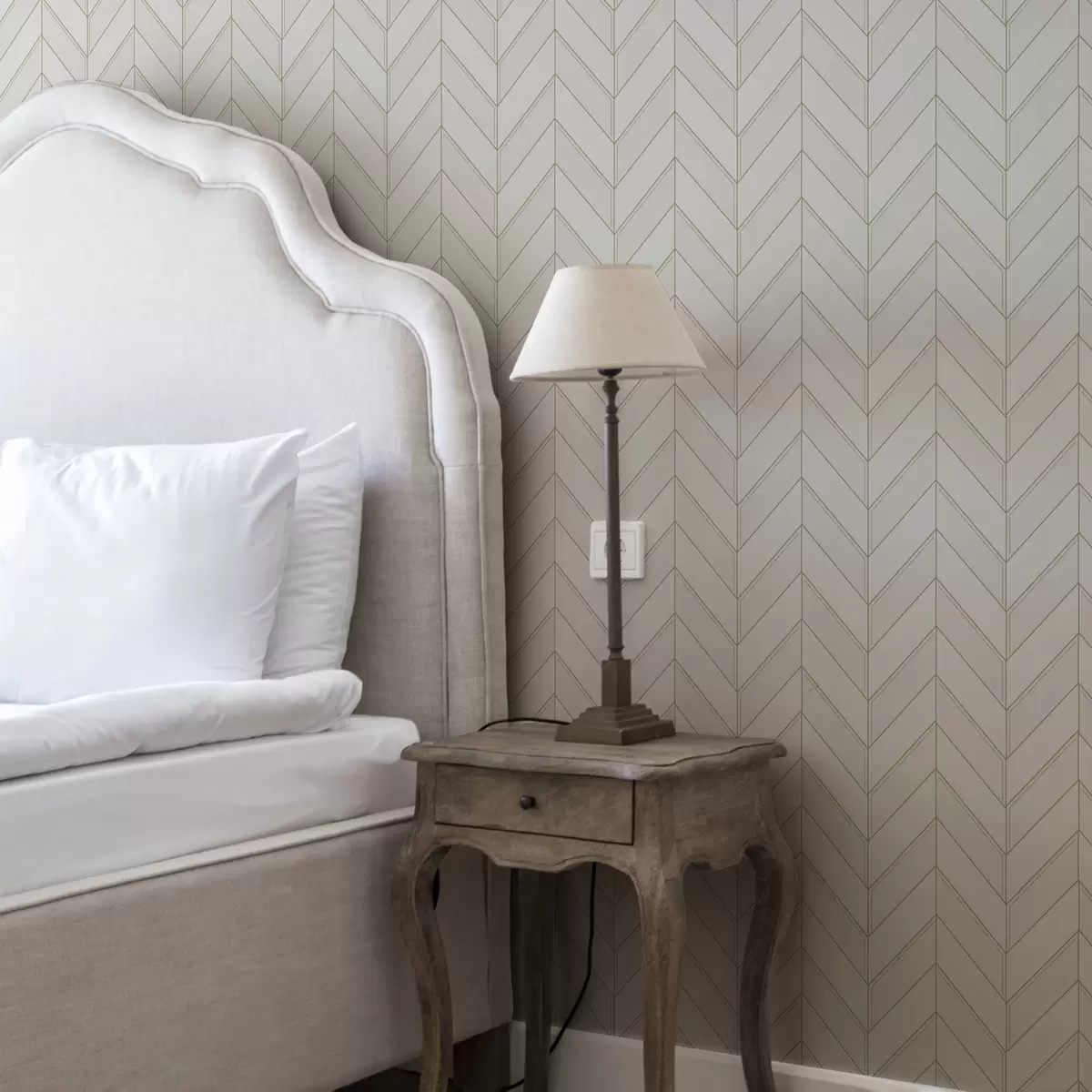 Tapete Geometrisches Muster in hellen Tönen mit Linien a00491