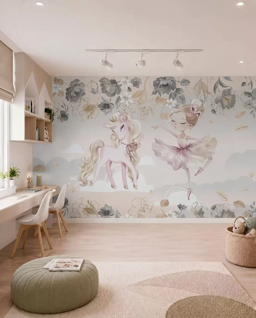 Murale Poney et ballet w04419