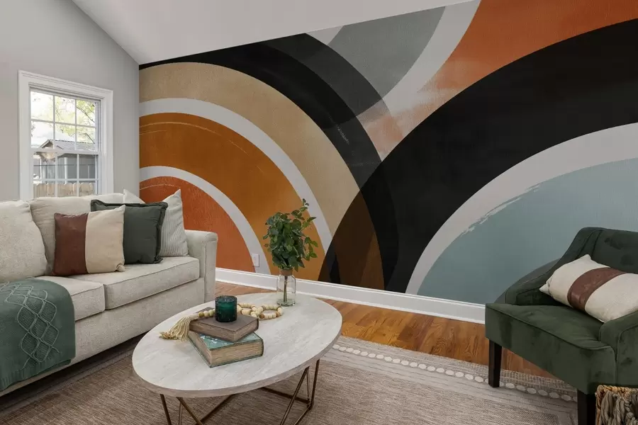 fototapeter Abstrakte flerfarvede cirkler w04425