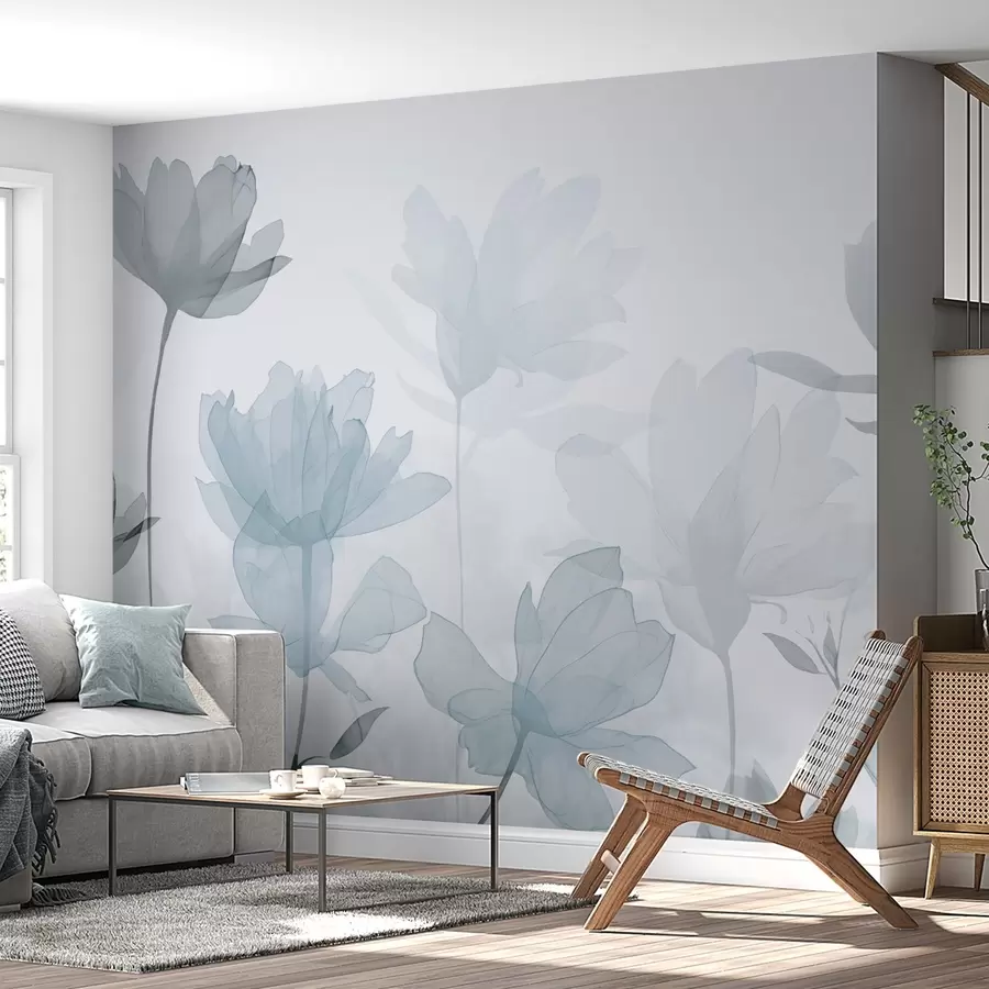 Fototapete Silhouetten von Blumen w04489v1