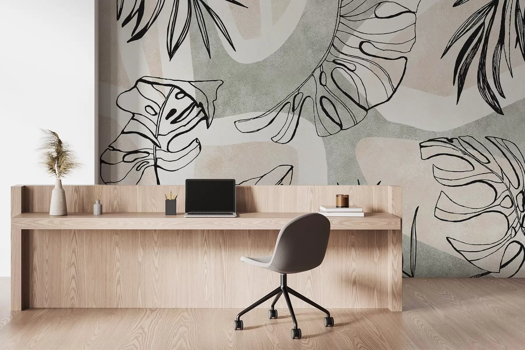 fototapeter Abstraktion med planter w04492