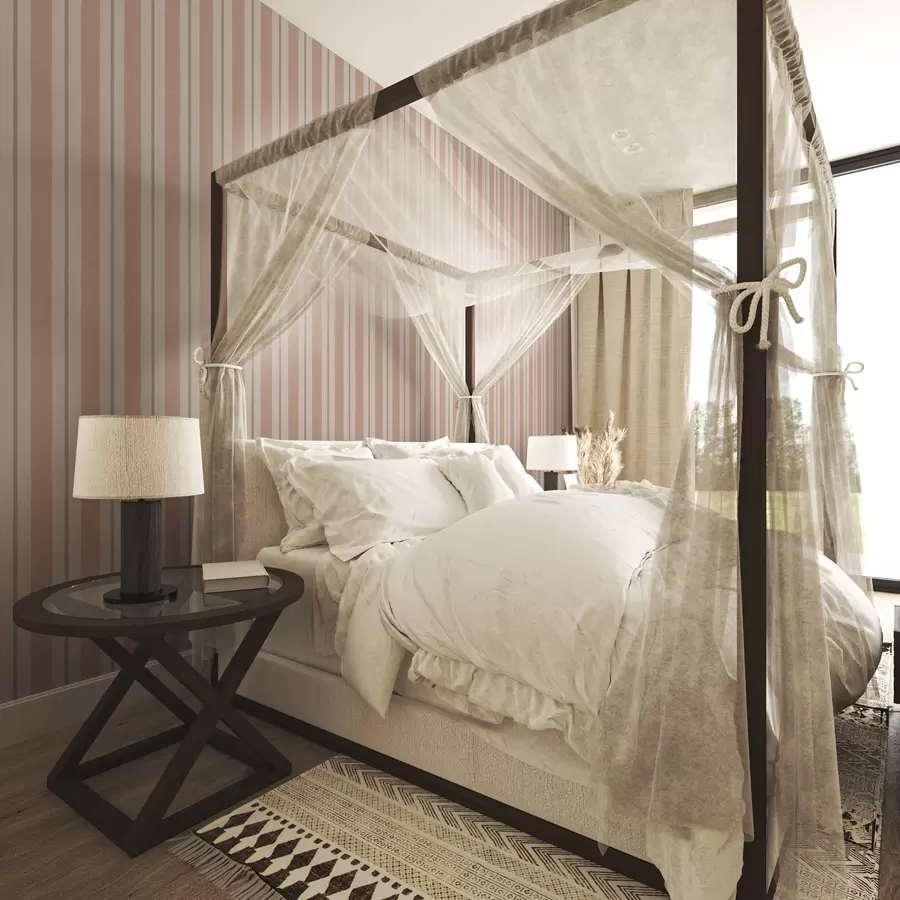 fototapeter Terracotta-beige brede striber med en grålig accent a00513