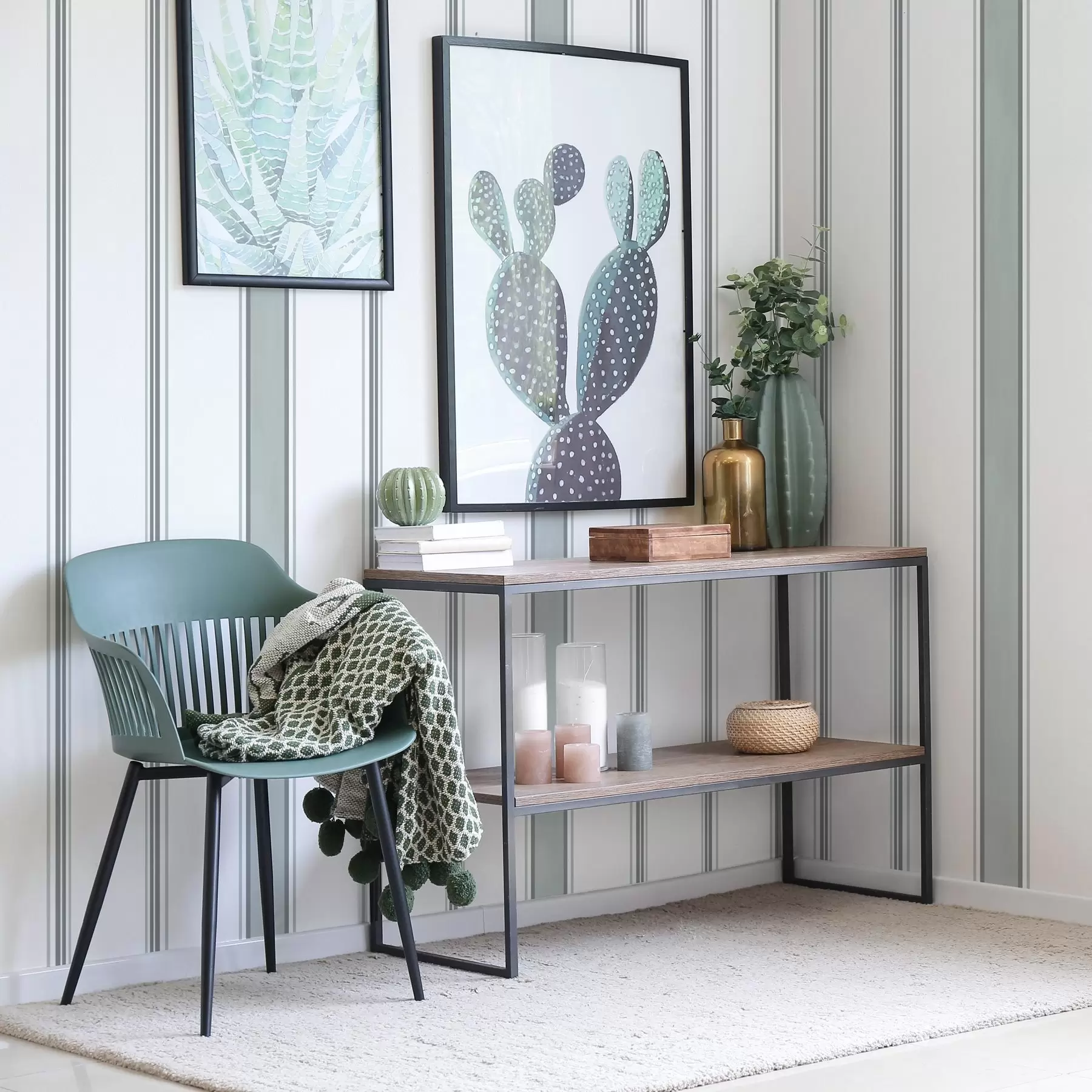 Fototapete Breite Streifen in einer grau-blauen Farbpalette a00516