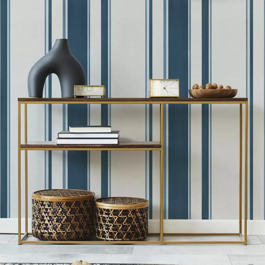 Murale Rayures verticales bleues et turquoises sur fond clair a00528