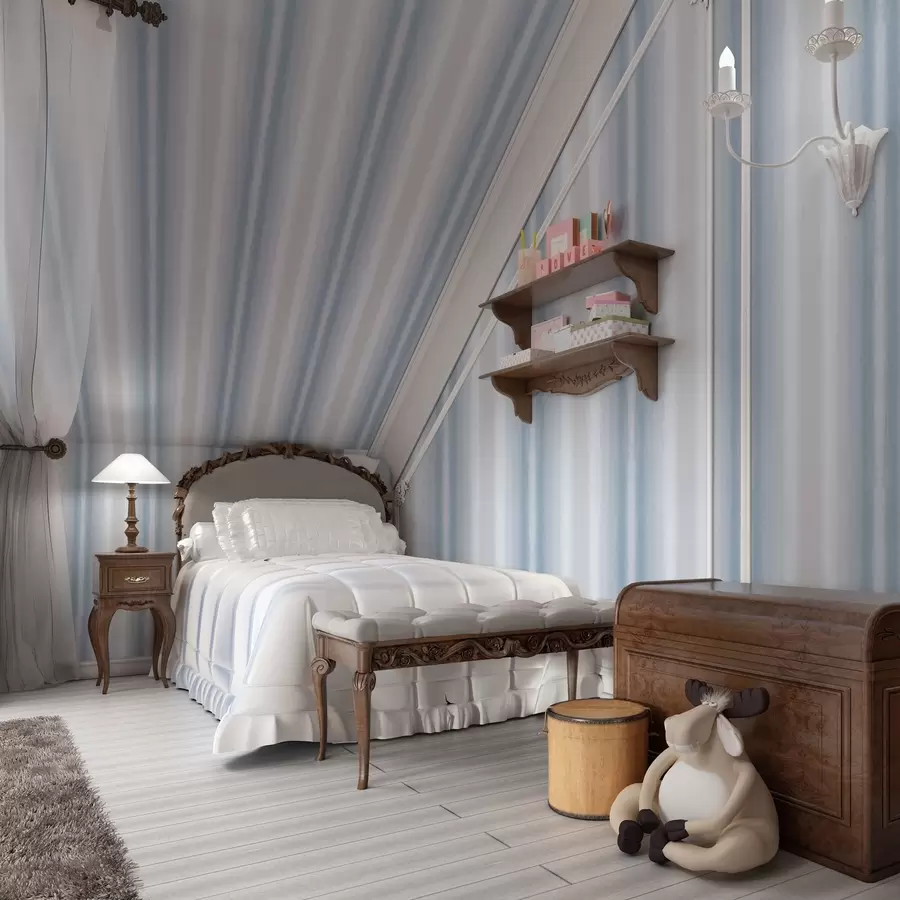 Murale Larges rayures dans des tons bleu-gris froids a00551