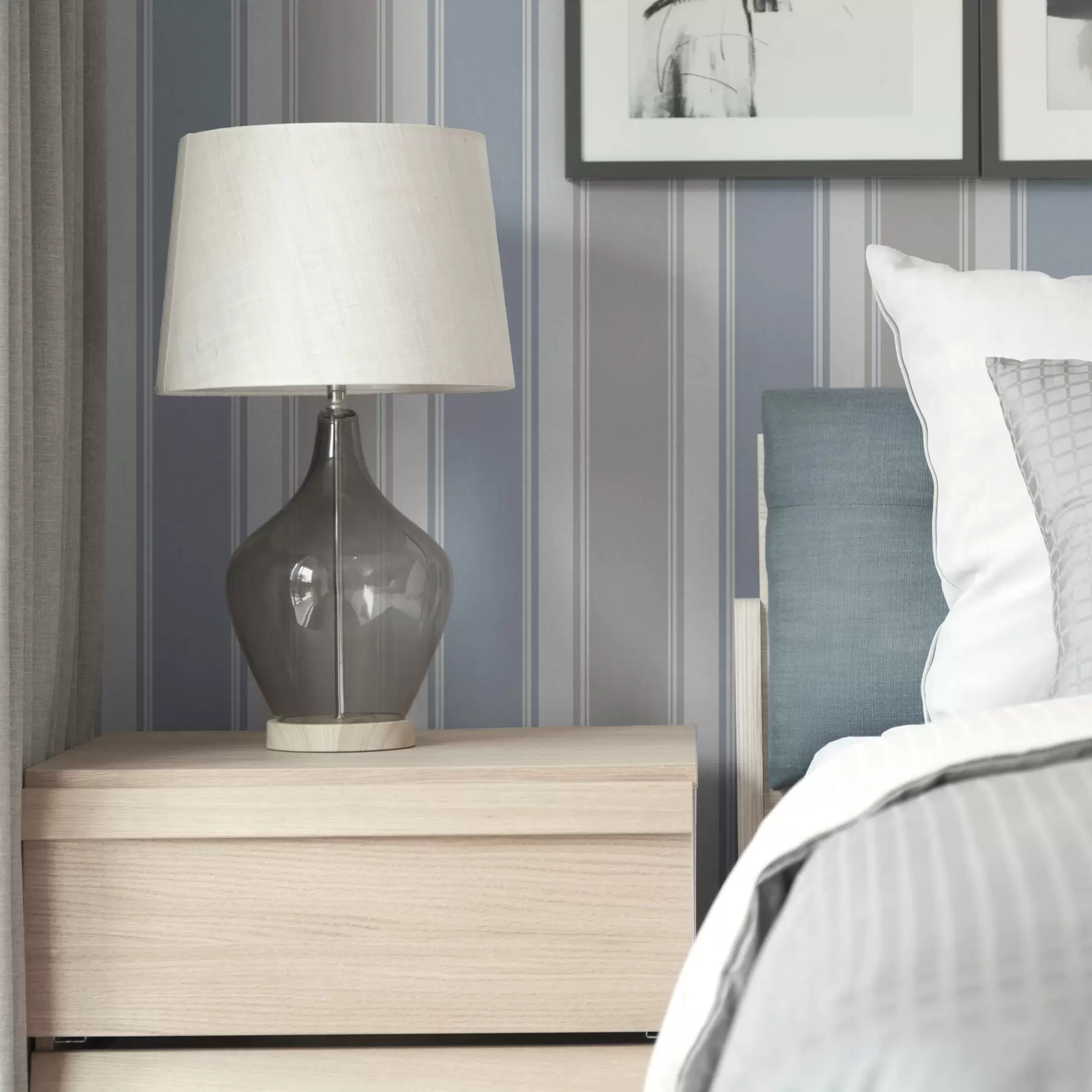 Fototapete Kombination aus grauen und blauen breiten Streifen a00557