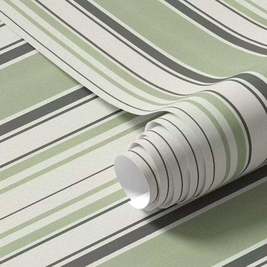 Murale Fond crème avec un mélange de rayures vertes et noires a00563