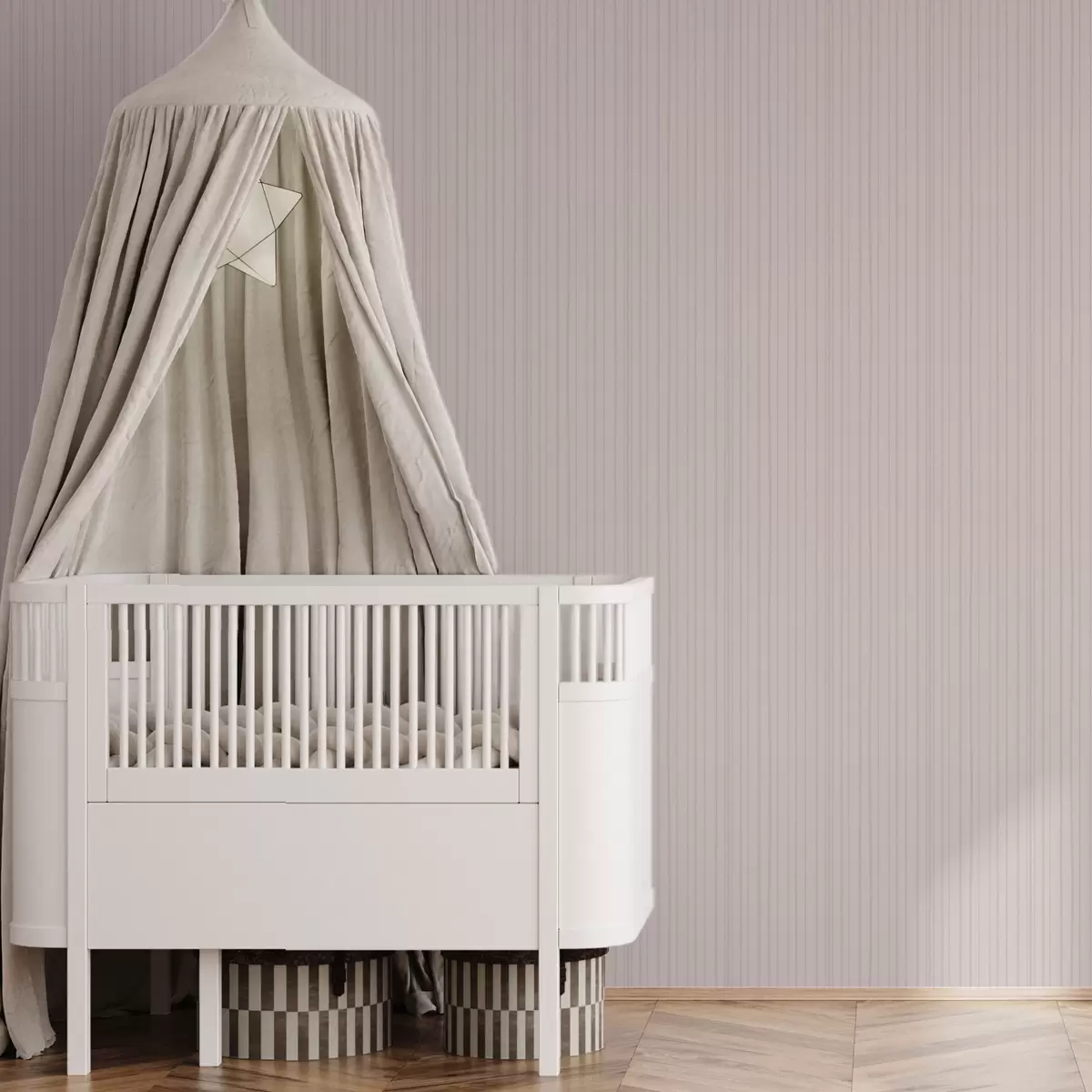 Tapete Hellrosa vertikale Streifen in zartem Stil a00567