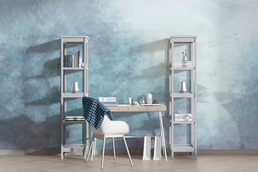 fototapeter  Imitation af blade på en betonvæg w04468v1