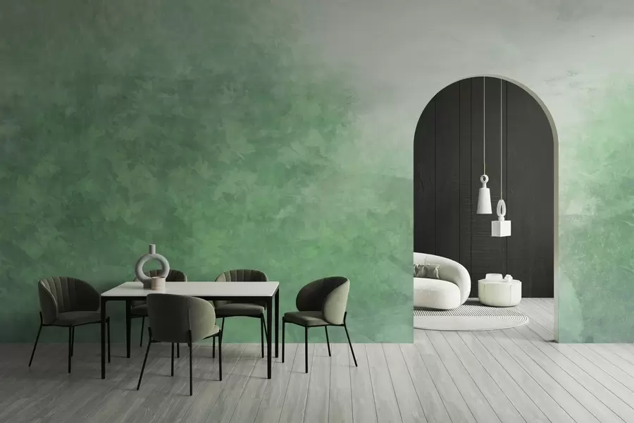 fototapeter  Imitation af blade på en betonvæg w04468v2