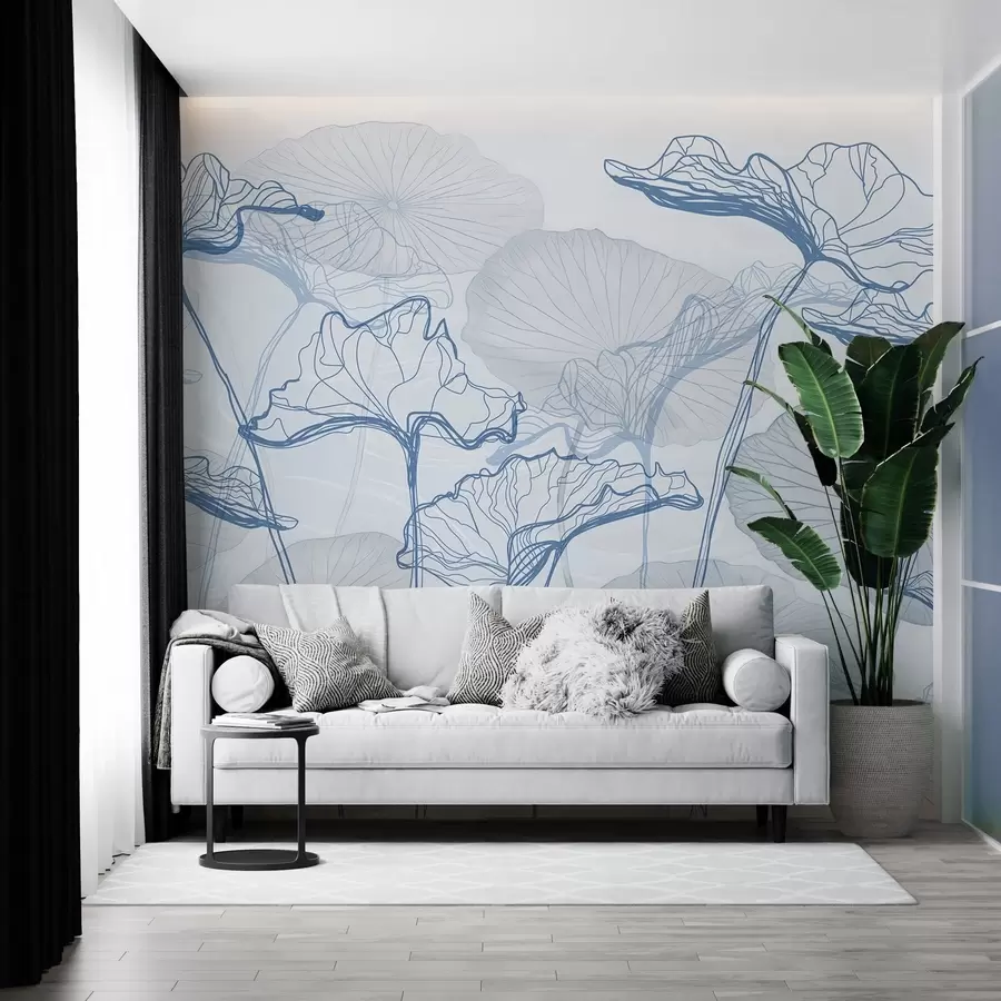 Fototapete Verschiedene Lotosblätter w04471v2