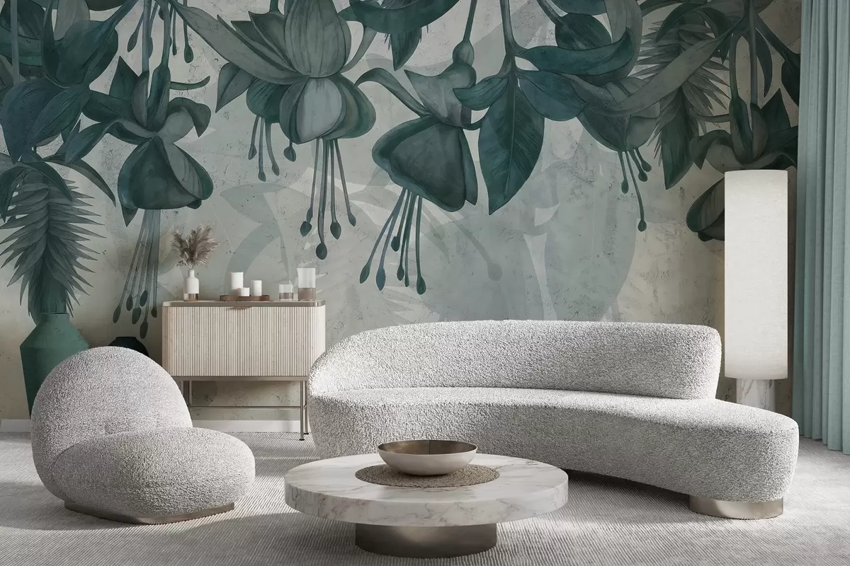 fototapeter Hængende blomster i grunge-stil w04472v1