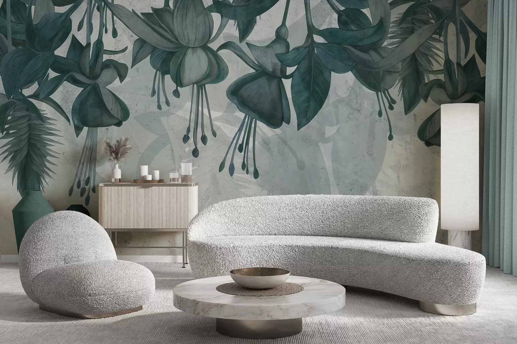 fototapeter Hængende blomster i grunge-stil w04472v1