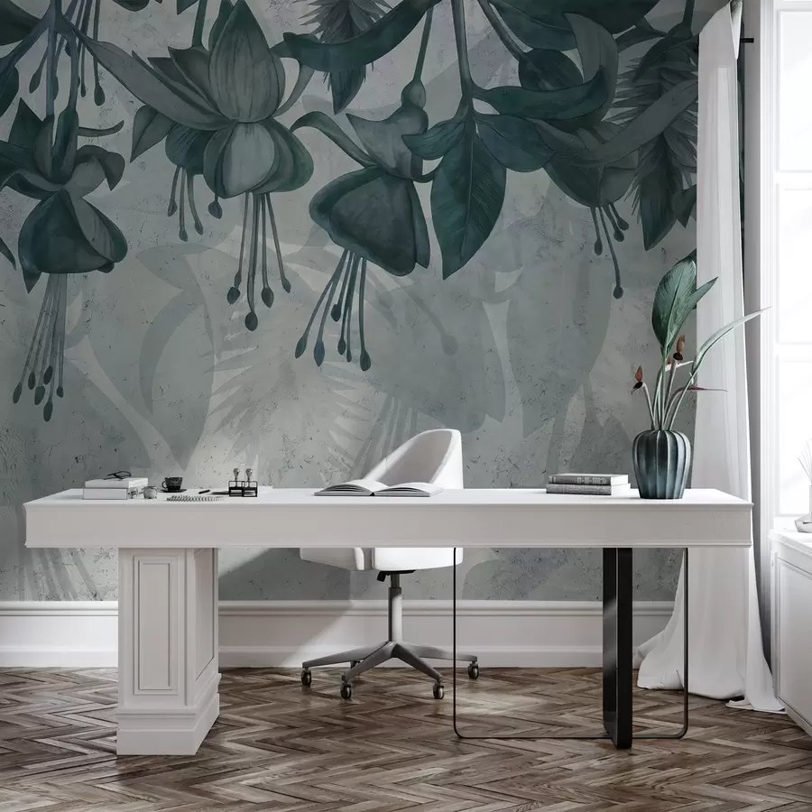 fototapeter Hængende blomster i grunge-stil w04472v1