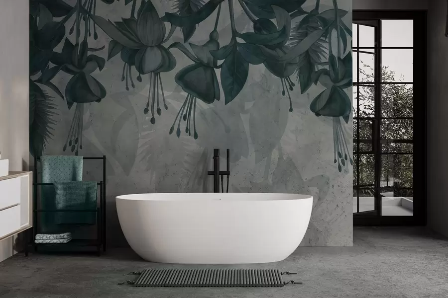 fototapeter Hængende blomster i grunge-stil w04472v1